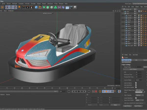 Bumper Car Blue 3D Model
