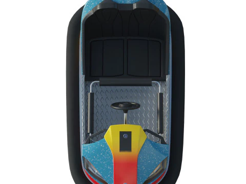 Bumper Car Blue 3D Model