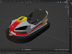 Bumper Car Grey 3D Model