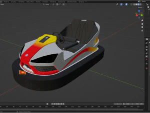 Bumper Car Grey 3D Model