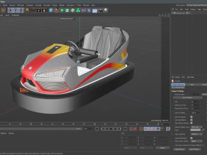 Bumper Car Grey 3D Model