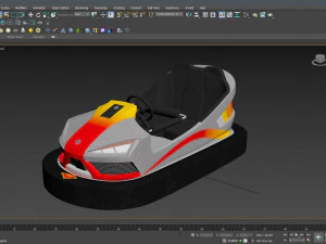 Bumper Car Grey 3D Model