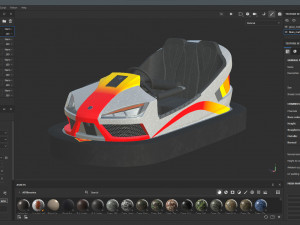 Bumper Car Grey 3D Model
