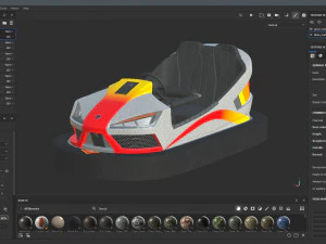 Bumper Car Grey 3D Model