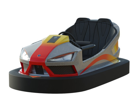 Bumper Car Grey 3D Model