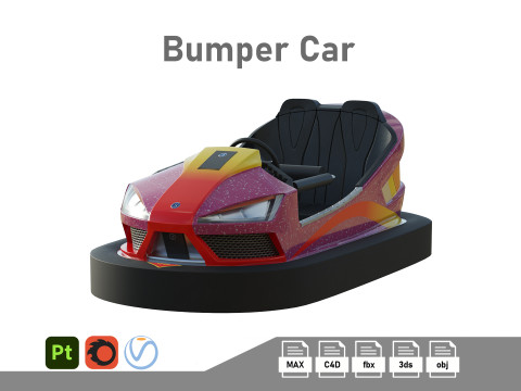 Bumper Car Pink 3D Model