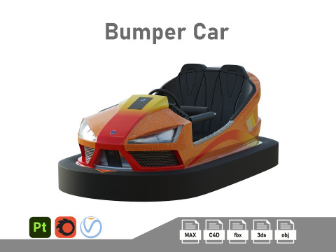 Bumper Car Orange 3D Model