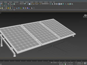 Panneau solaire &eacute;lectrique Modèle 3D