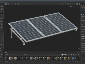 Panneau solaire &eacute;lectrique Modèle 3D