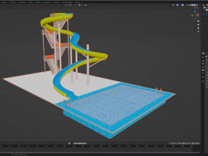 Water Slide 01 3D Model