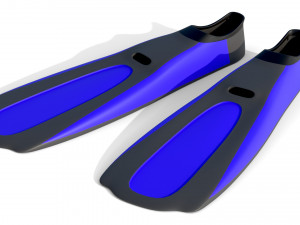 Dive Flippers Blue Modèle 3D