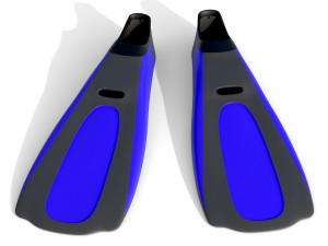 Dive Flippers Blue Modèle 3D