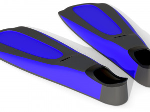 Dive Flippers Blue Modèle 3D