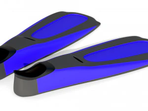 Duikvinnen Blauw 3D Model