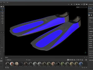 Duikvinnen Blauw 3D Model