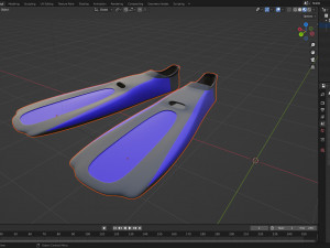 Dive Flippers Blue Modèle 3D