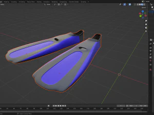 Duikvinnen Blauw 3D Model