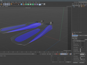Dive Flippers Blue Modèle 3D
