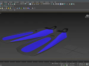 Duikvinnen Blauw 3D Model