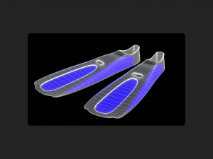 Dive Flippers Blue Modèle 3D