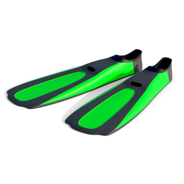 Dive Flippers Green 3D मॉडल .c4d .max .obj .3ds .fbx .stl .blend 
