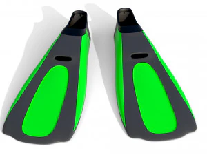 Dive Flippers Green 3D Model