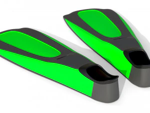 Dive Flippers Green 3D Model