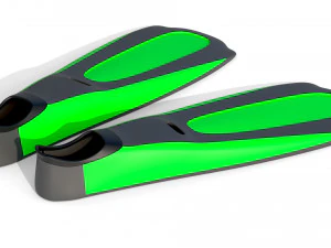 Dive Flippers Green 3D Model