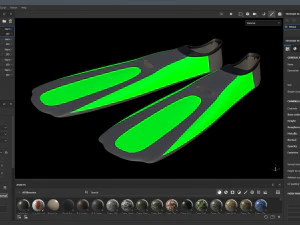 Dive Flippers Green 3D Model