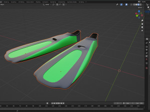 Dive Flippers Green 3D मॉडल