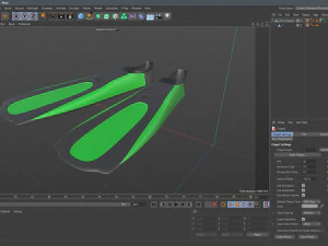 Dive Flippers Green 3D Model