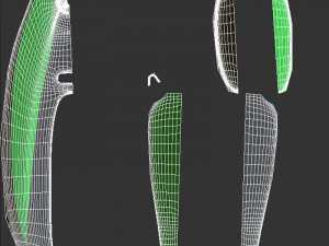 Dive Flippers Green 3D Model