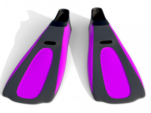 Dive Flippers Pink Model 3D