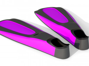 Dive Flippers Pink Model 3D