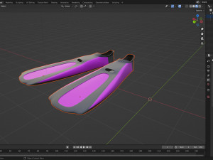 Dive Flippers Pink Model 3D