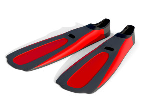 Dive Flippers Red 3D Model