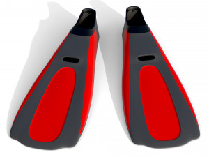 Dive Flippers Red 3D Model