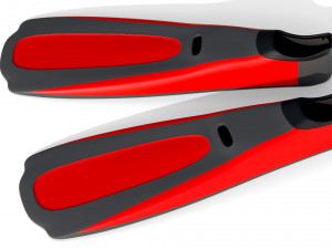 Dive Flippers Red 3D Model