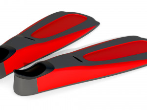 Dive Flippers Red 3D Model