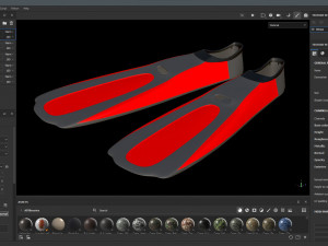 Dive Flippers Red 3D Model