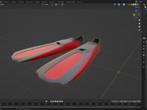 Dive Flippers Red 3D Model