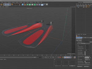Dive Flippers Red 3D Model
