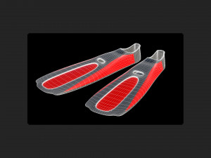 Dive Flippers Red 3D Model