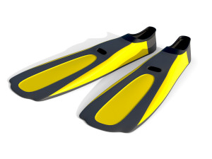 Dive Flippers Yellow Modèle 3D
