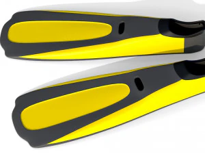 Palmes de plong&eacute;e jaunes Modèle 3D