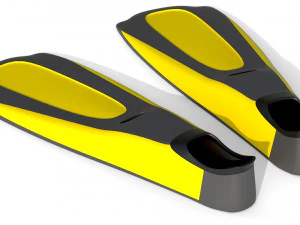 Palmes de plong&eacute;e jaunes Modèle 3D