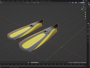 Dive Flippers Yellow 3D 모델