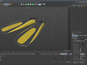 Palmes de plong&eacute;e jaunes Modèle 3D