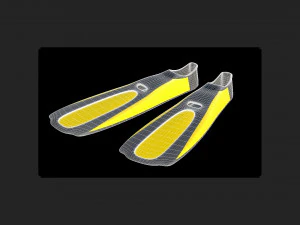 Palmes de plong&eacute;e jaunes Modèle 3D