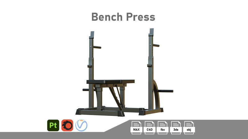 Bench Press 3D Model .c4d .max .obj .3ds .fbx .stl .blend